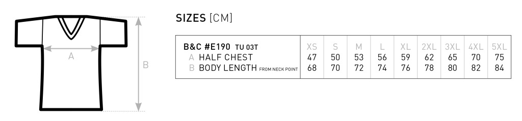 Maßtabelle T-Shirts