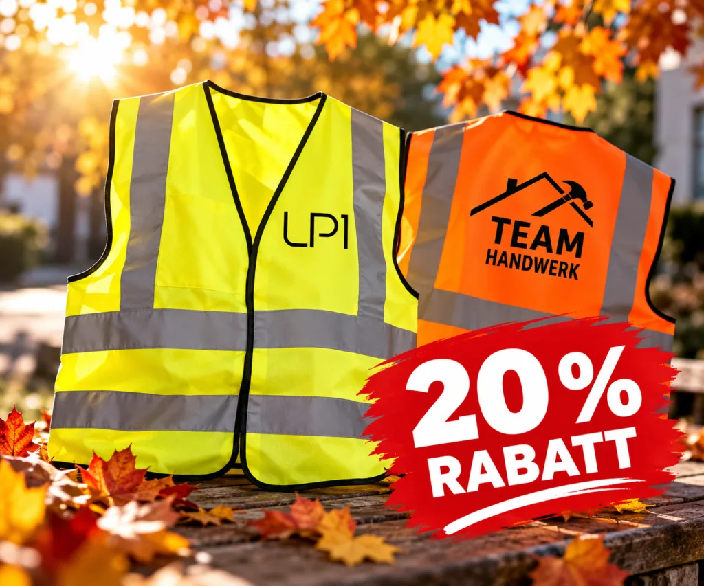 Gelbe und orange Warnwesten mit individuellem Aufdruck – 20 % Rabatt bei Lichtpause1 in Darmstadt