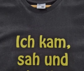 Weiteres Motiv des Shirts 'Ich kam, sah und vergaß