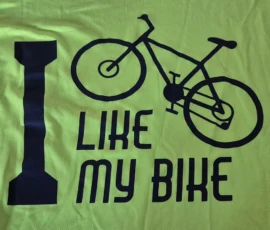 T-Shirt-Spruch 'I like my bike' von Lichtpause1